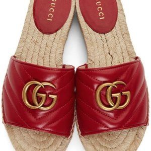 Hibiscus Red Nappa Charlotte Sandals 38.5